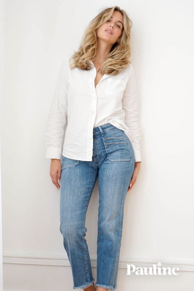 COLLAB @PAULINETRRS Pablo taille haute 7/8ème jeans bleu N°4