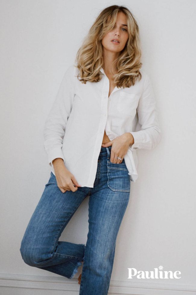 COLLAB @PAULINETRRS Pablo taille haute 7/8ème jeans bleu N°4