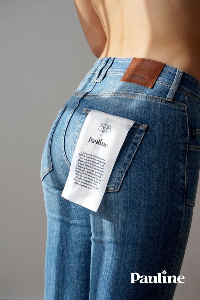 COLLAB @PAULINETRRS Pablo taille haute 7/8ème jeans bleu N°4