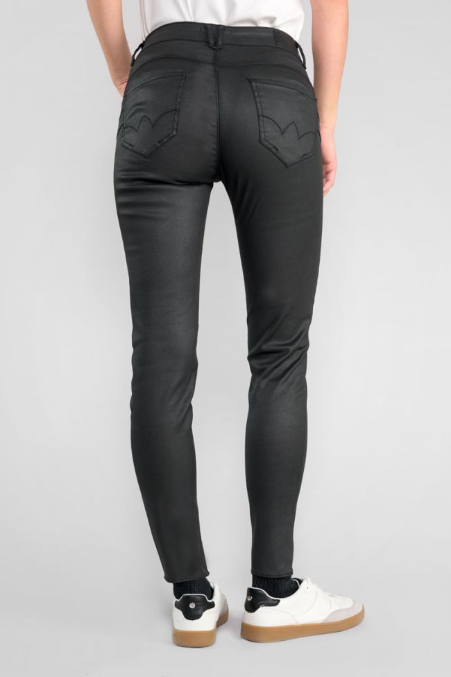 Jeans pulp slim taille haute 7/8ème enduit noir N°0