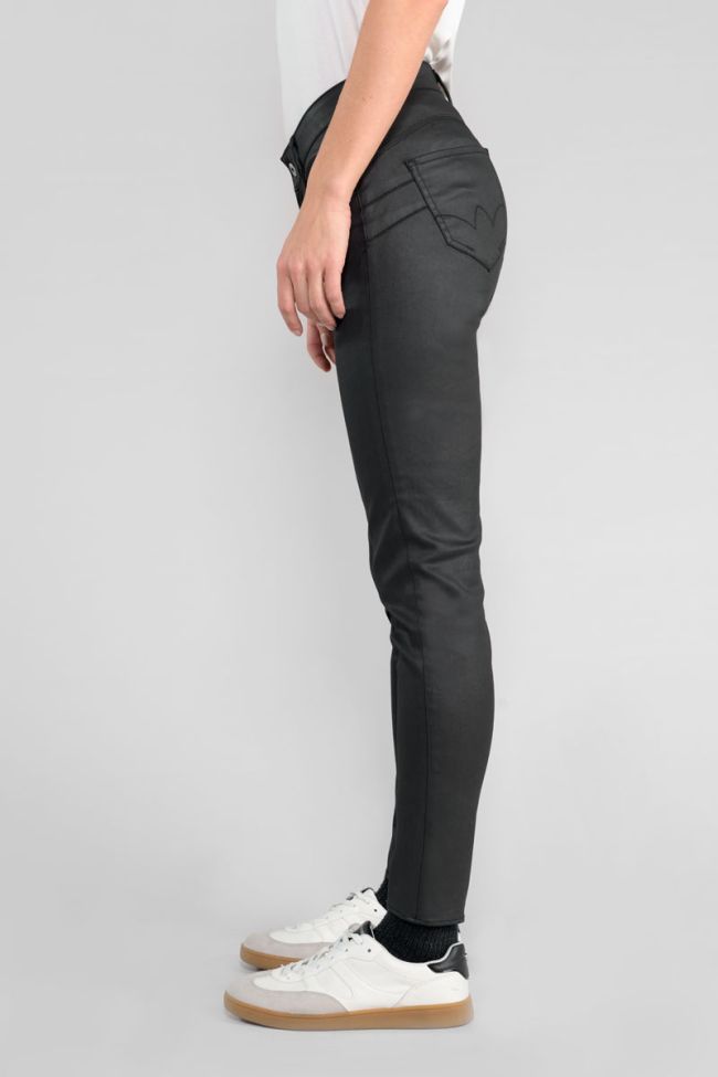 Jeans pulp slim taille haute 7/8ème enduit noir N°0