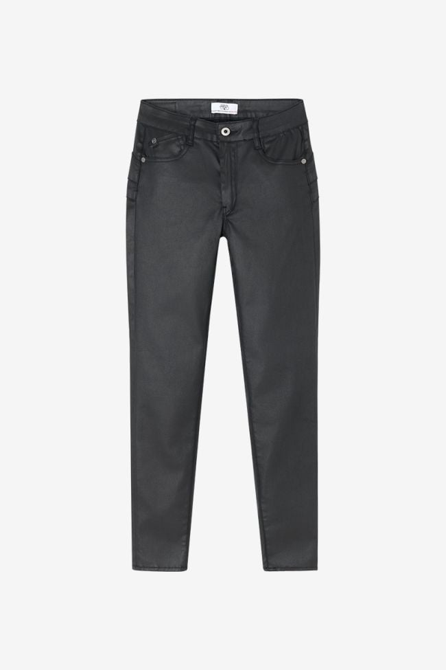Jeans pulp slim taille haute 7/8ème enduit noir N°0
