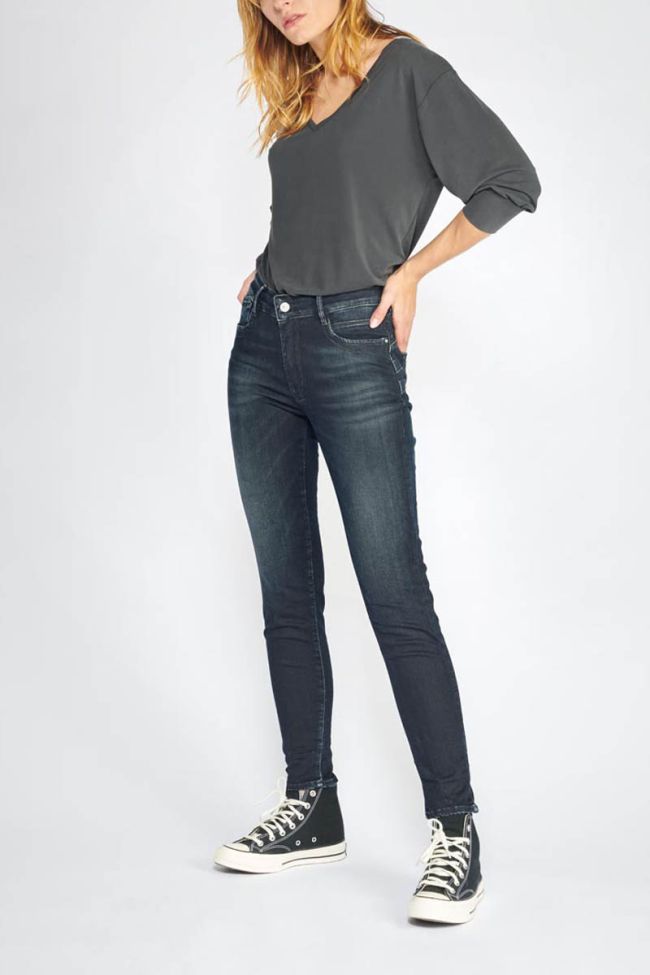 Jeans pulp slim Tazi taille haute 7/8ème bleu-noir N°1