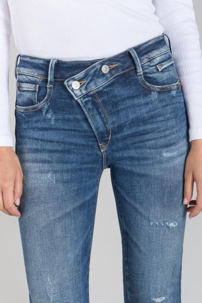 Jeans pulp regular Zep taille haute 7/8ème destroy bleu N°2