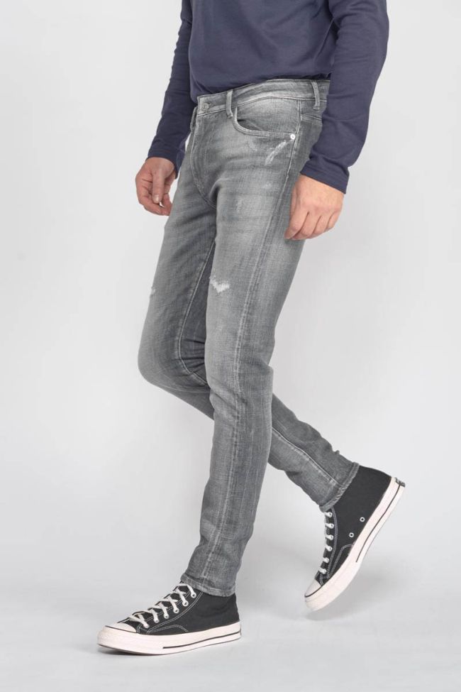 Jeans power skinny 7/8ème destroy gris N°3