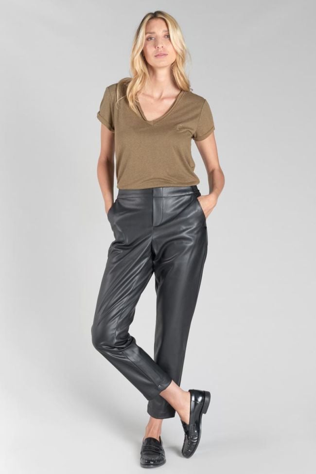 Pantalon Mineta en simili cuir noir