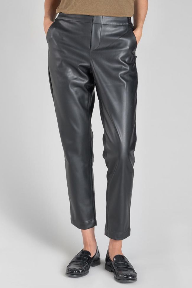 Pantalon Mineta en simili cuir noir