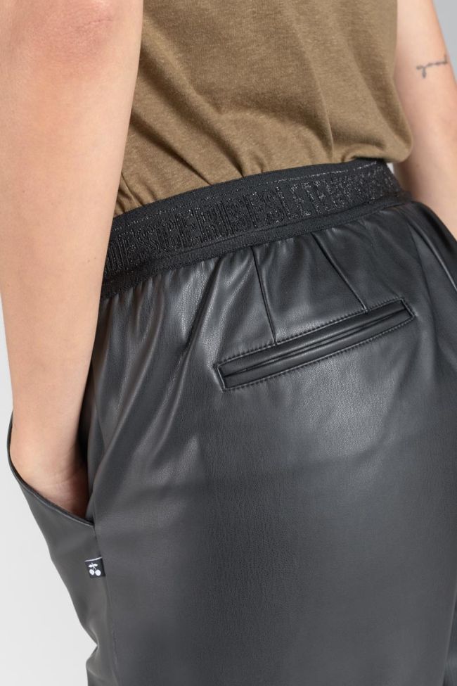 Pantalon Mineta en simili cuir noir