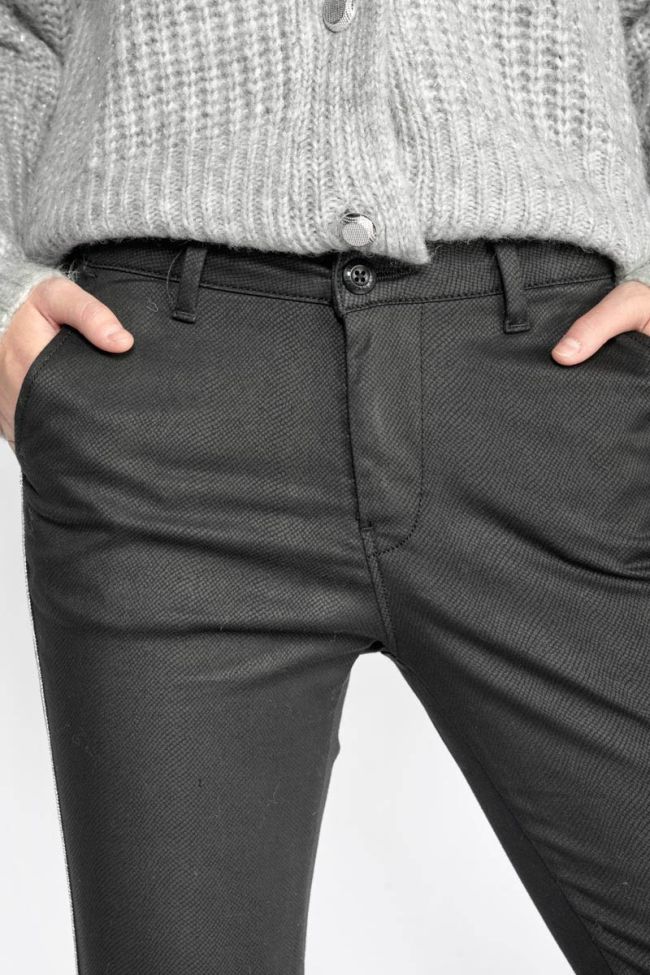 Pantalon Naja à motif python noir
