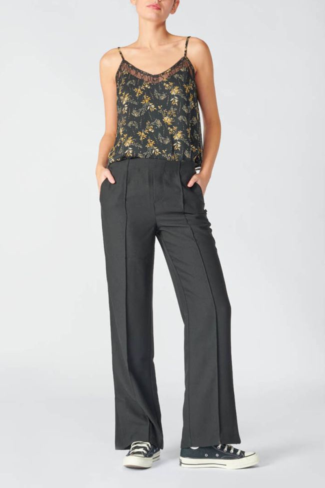 Pantalon Rosaly noir à fentes