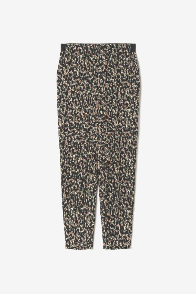 Pantalon Way à motif léopard kaki