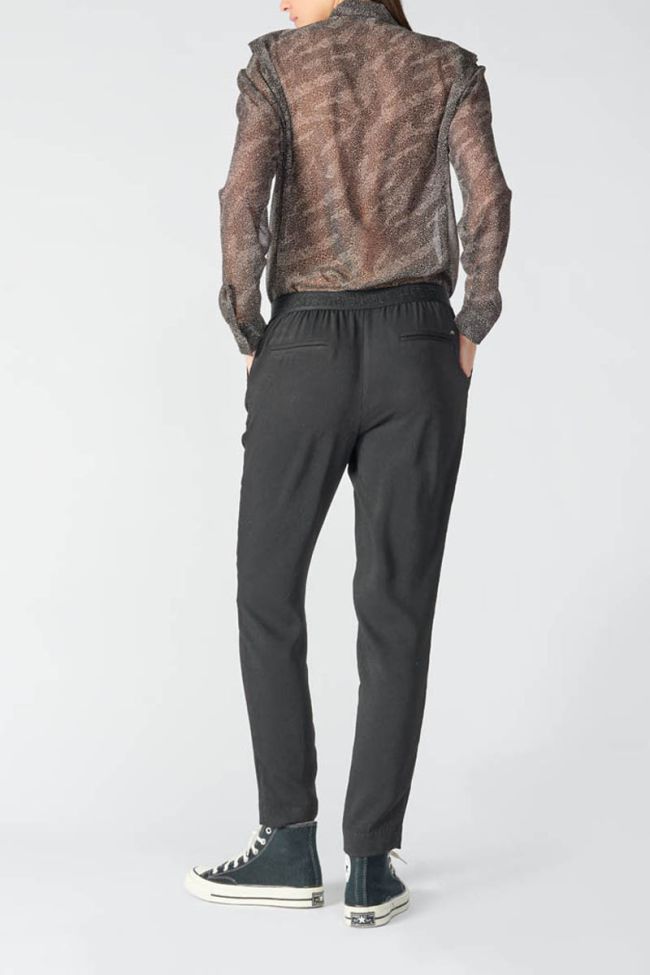 Pantalon Zefira noir à fermeture asymétrique