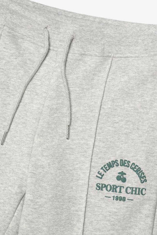 Pantalon jogging Adagi taille haute gris chiné