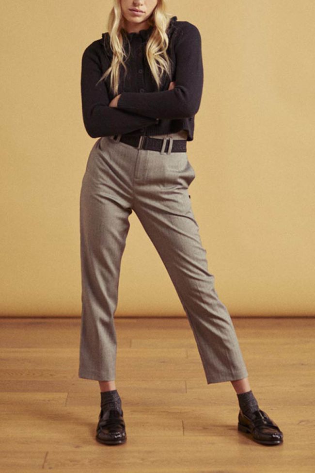 Pantalon Hobbesgi taille haute à chevrons