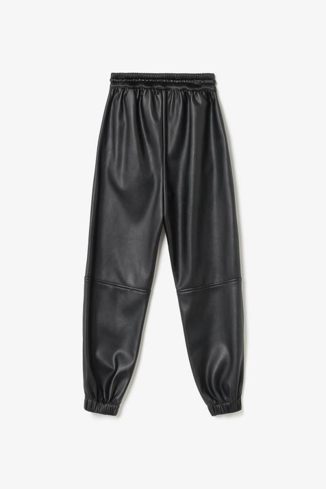 Pantalon Minetgi en simili cuir noir