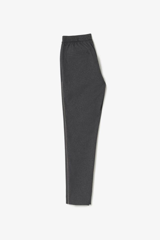 Pantalon Rockogi noir chiné à fermeture asymétrique