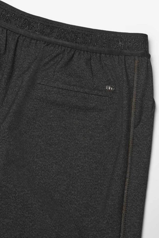 Pantalon Rockogi noir chiné à fermeture asymétrique
