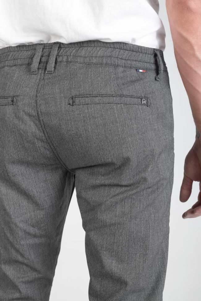 Pantalon Weller à carreaux gris