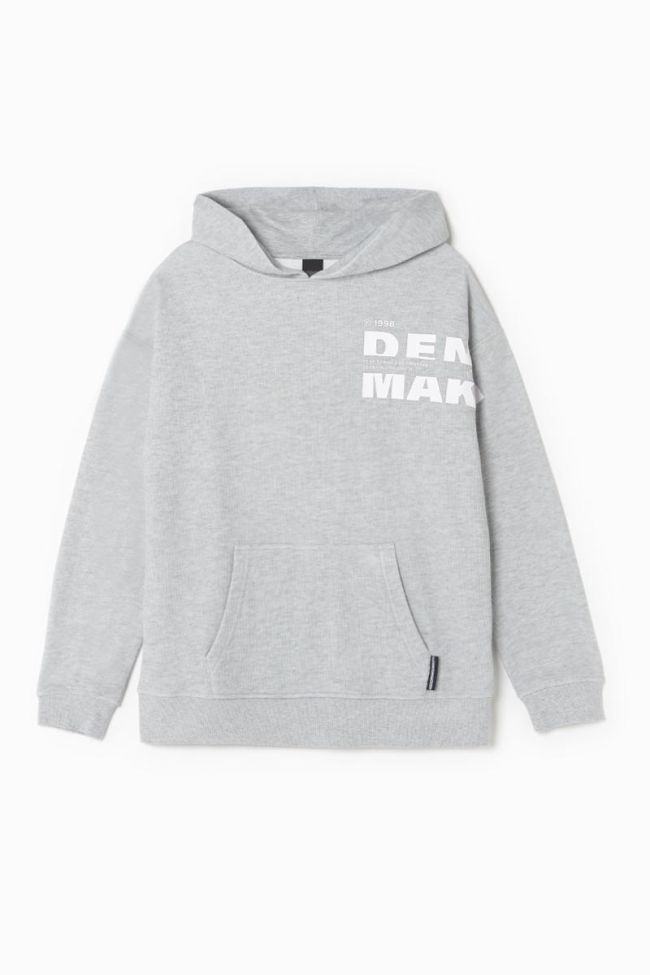 Sweat à capuche Elrosbo gris chiné
