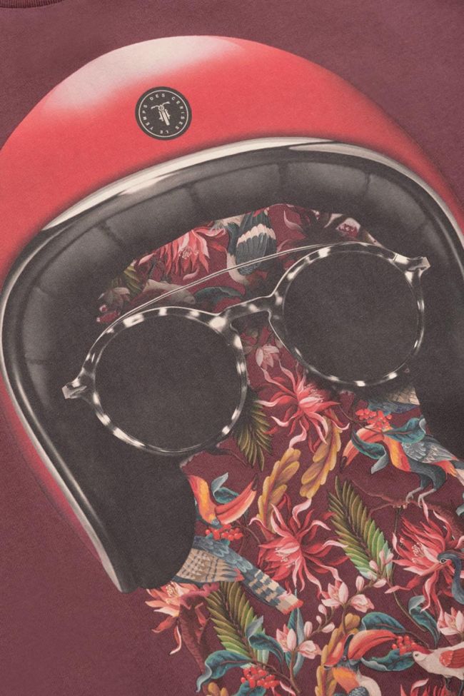 T-shirt Gregorbo lie de vin imprimé