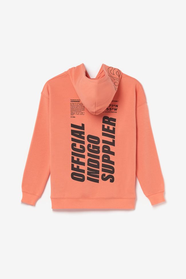 Sweat à capuche Hisabo corail