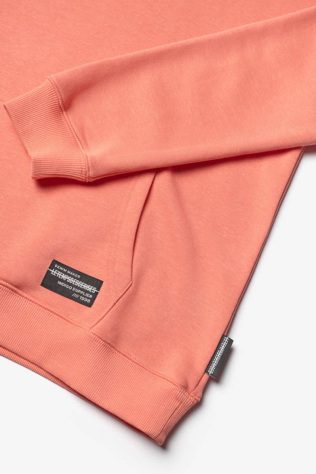 Sweat à capuche Hisabo corail