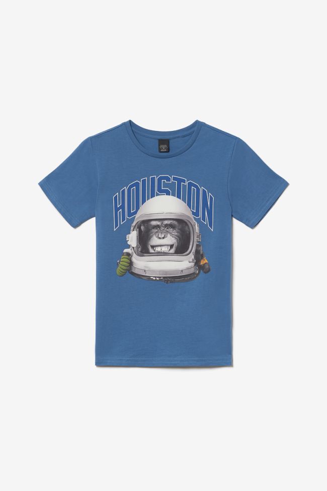 T-shirt Olivbo bleu imprimé