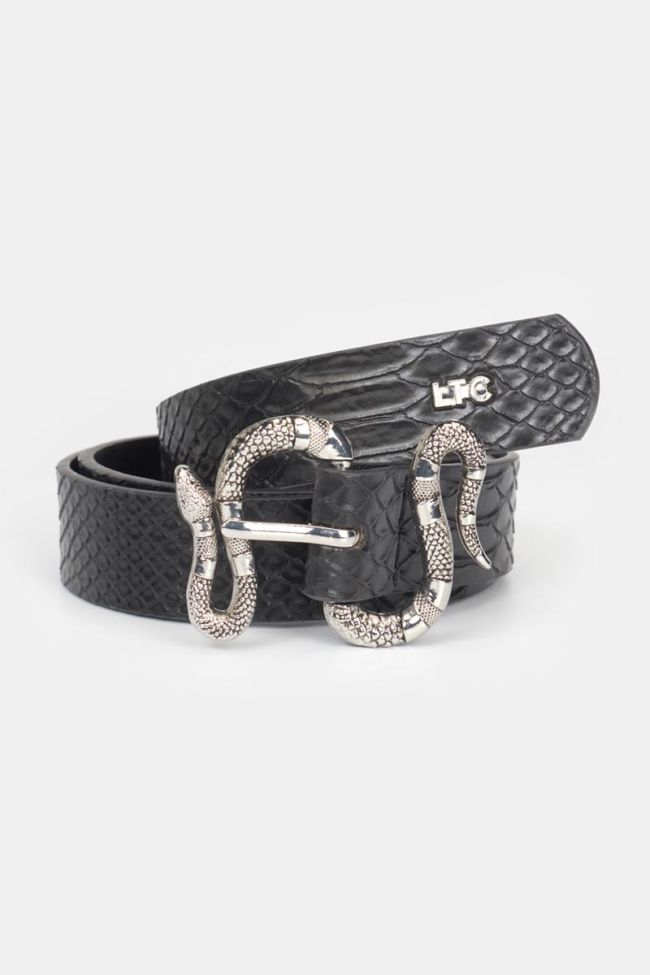 Ceinture Haouz à motif python noir