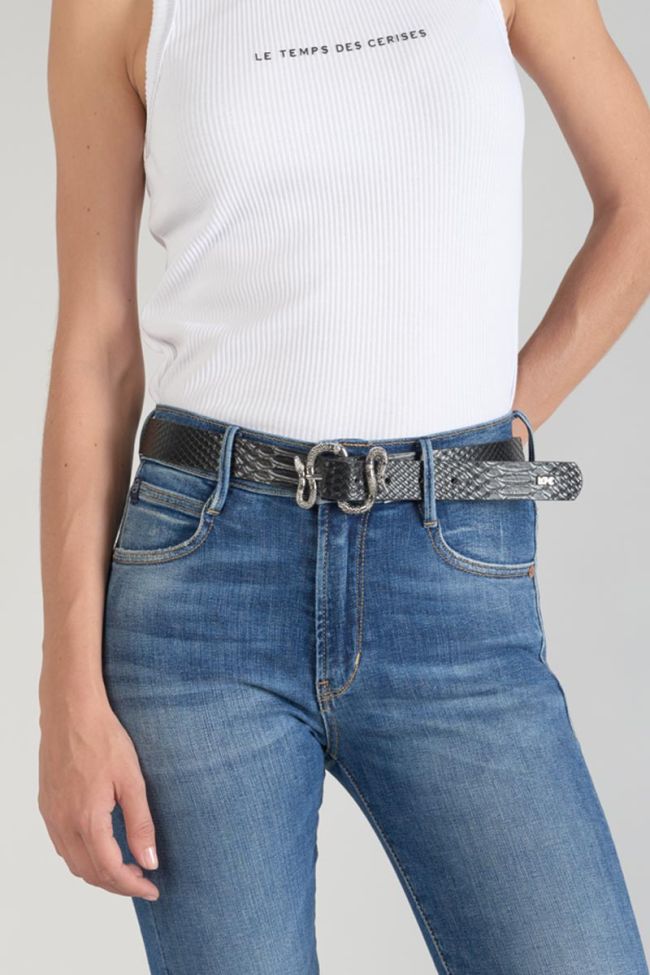 Ceinture Haouz à motif python noir