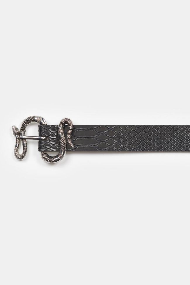 Ceinture Haouz à motif python noir