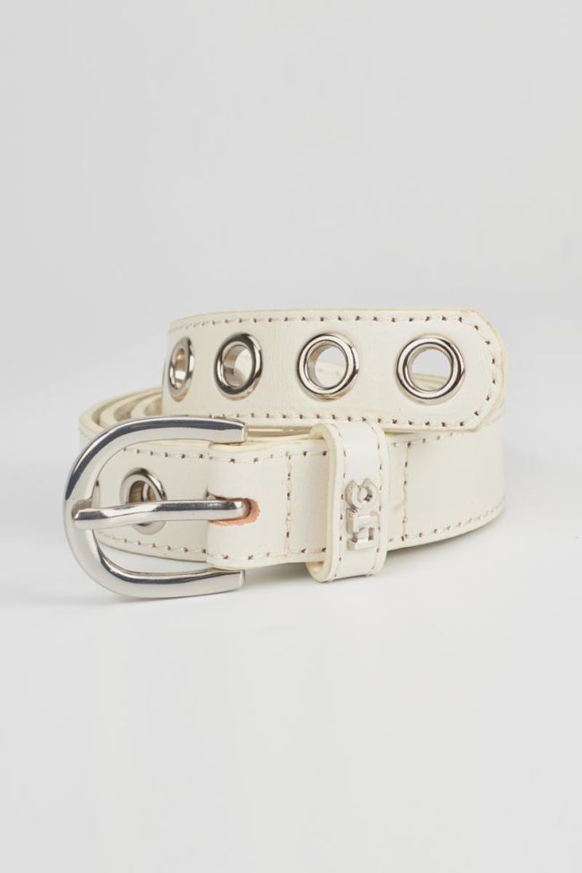 Ceinture Taouna en cuir blanc