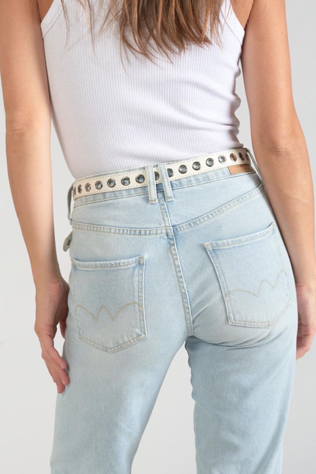 Ceinture Taouna en cuir blanc