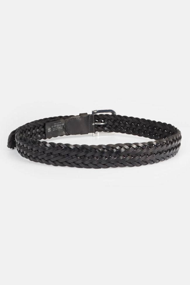 Ceinture Brazol en cuir noir tressé