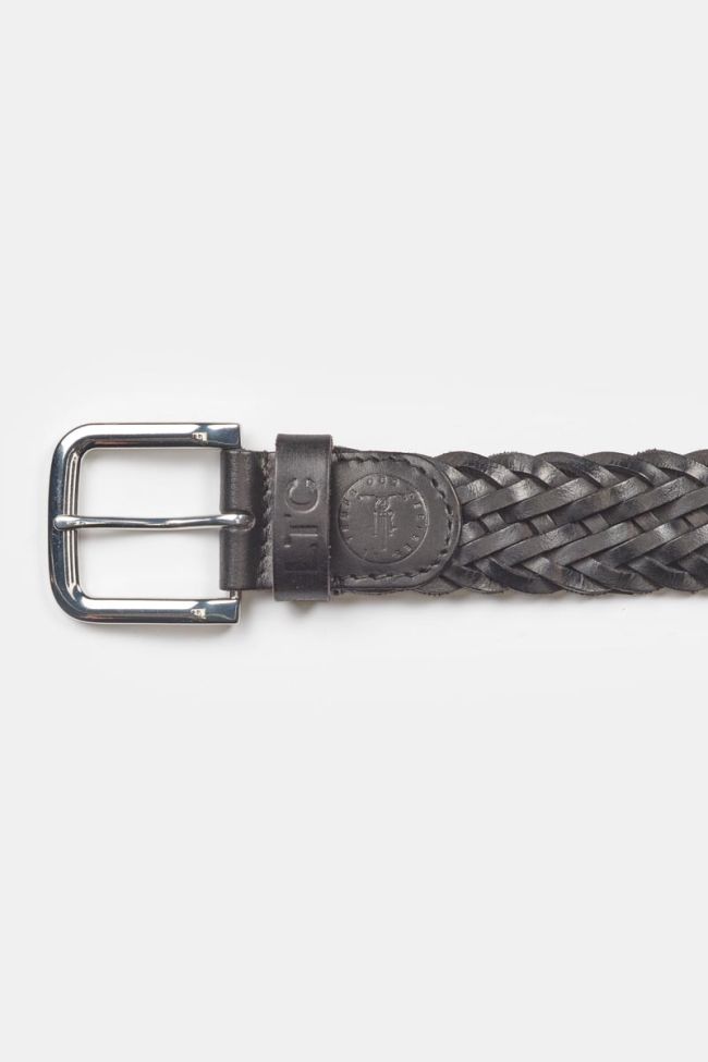 Ceinture Brazol en cuir noir tressé