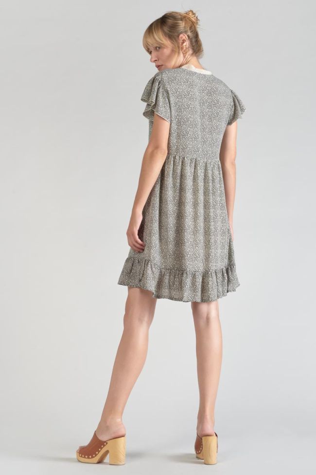 Robe Aliette à motif beige et noir