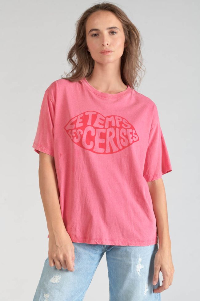 T-shirt Cassio rose délavé