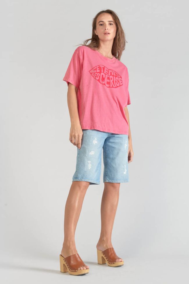 T-shirt Cassio rose délavé