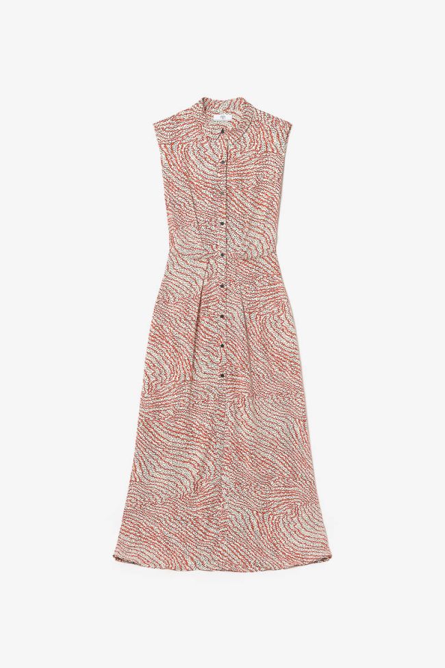 Robe longue Cuoco à motif orange et noir