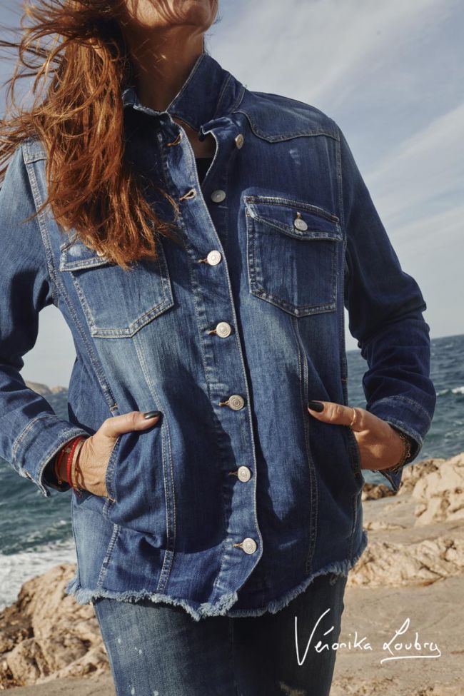 Veste en jeans London bleue by Véronika Loubry