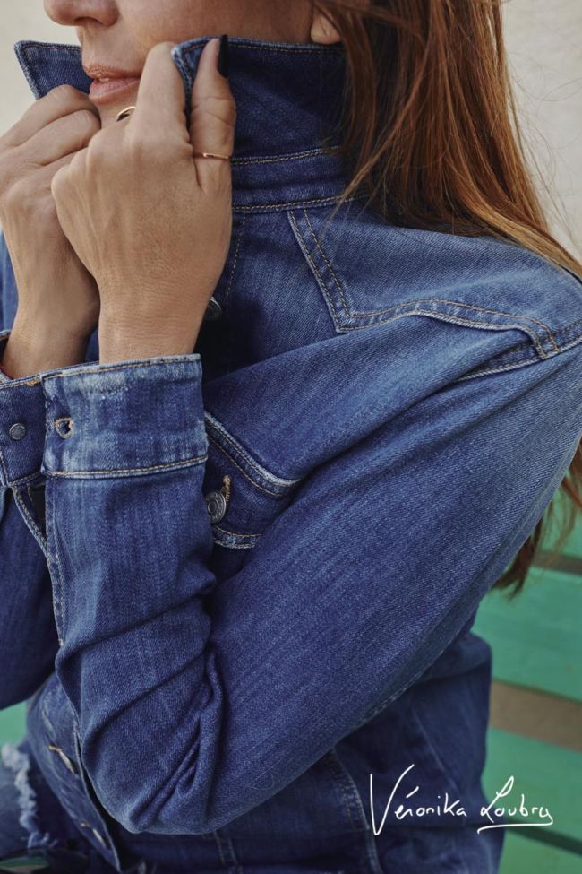 Veste en jeans London bleue by Véronika Loubry