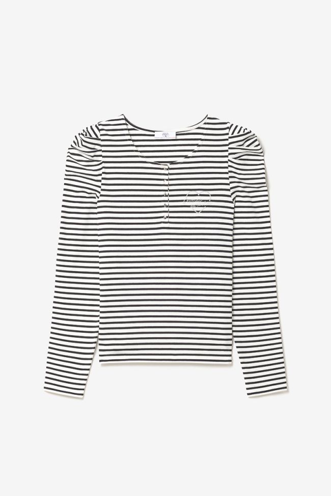 Top Demi à rayures noires et blanches