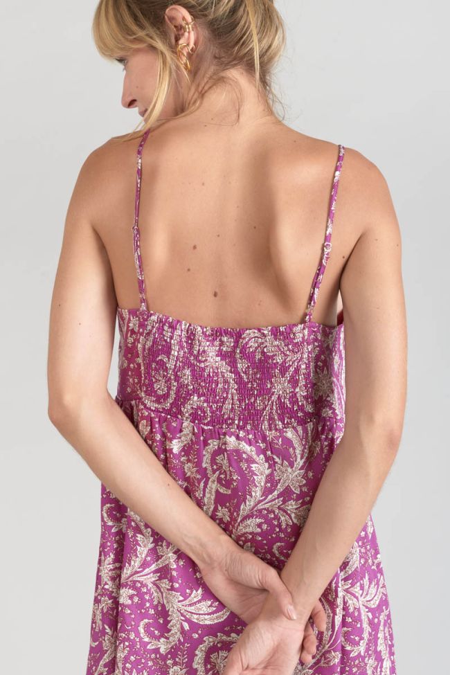 Robe Elden violine à motif cachemire