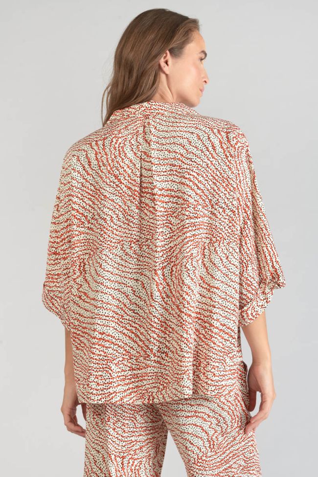 Blouse Freila à motif orange et noir