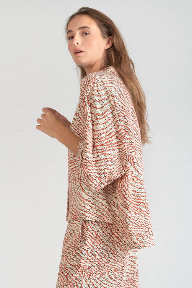 Blouse Freila à motif orange et noir