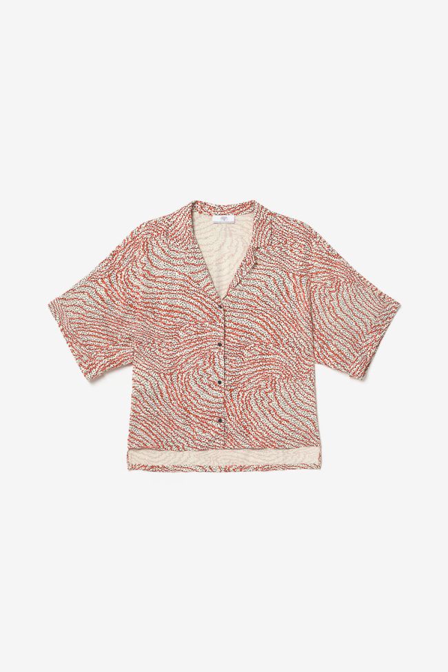 Blouse Freila à motif orange et noir