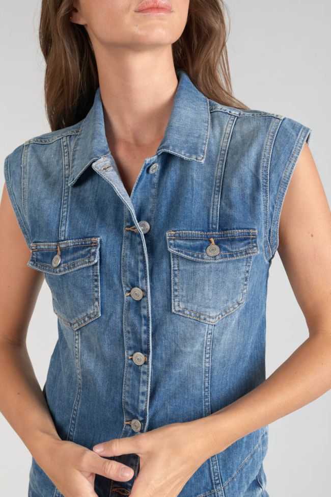 Veste sans manches Galinat en jeans bleu
