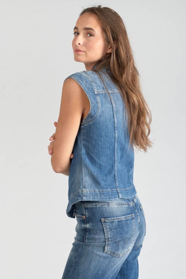Veste sans manches Galinat en jeans bleu