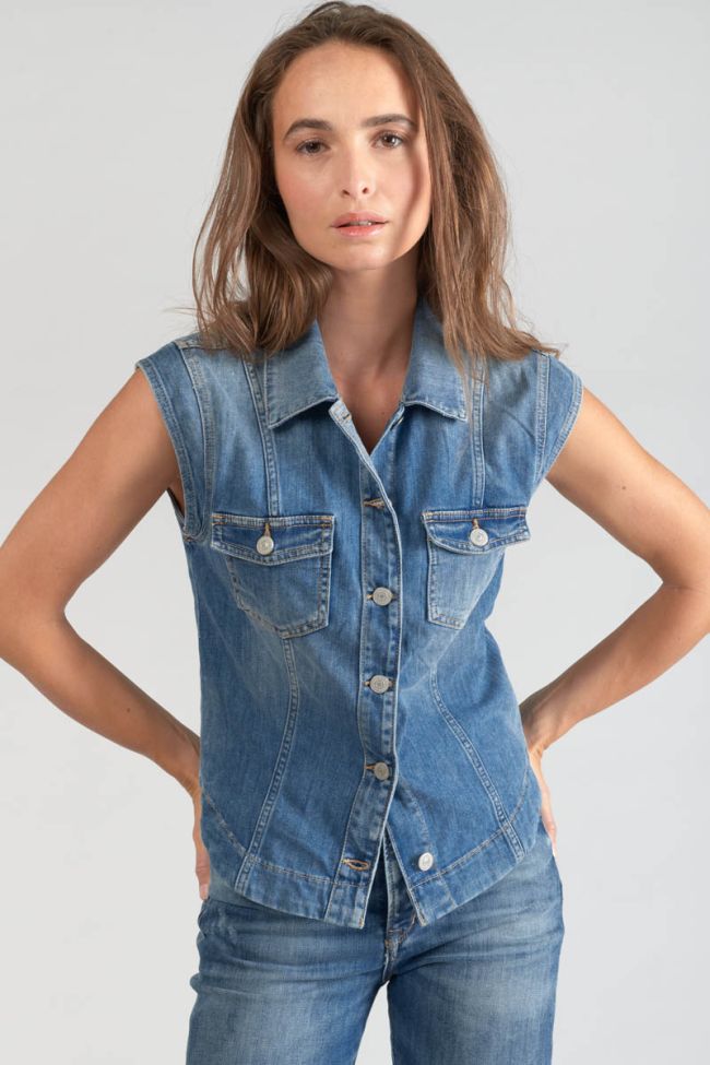 Veste sans manches Galinat en jeans bleu