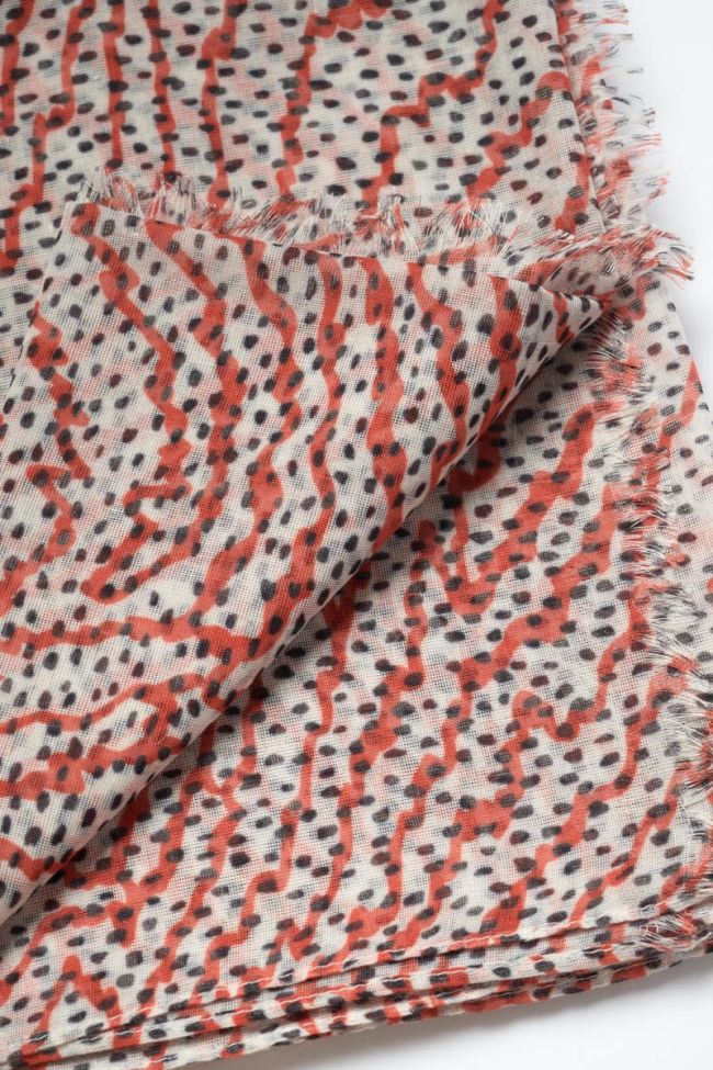 Foulard Jadida à motif orange et noir