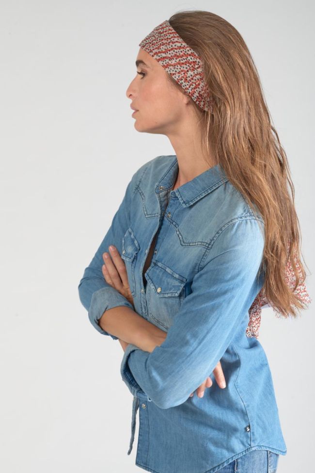 Foulard Jadida à motif orange et noir